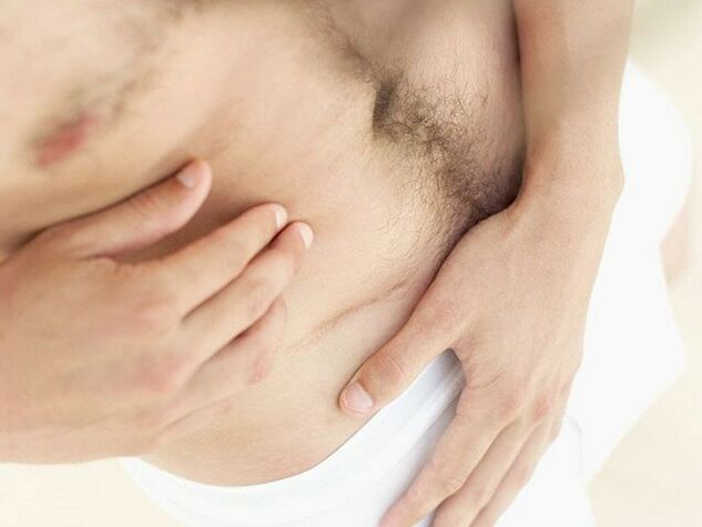 pain in the lower abdomen with chronic prostatitis